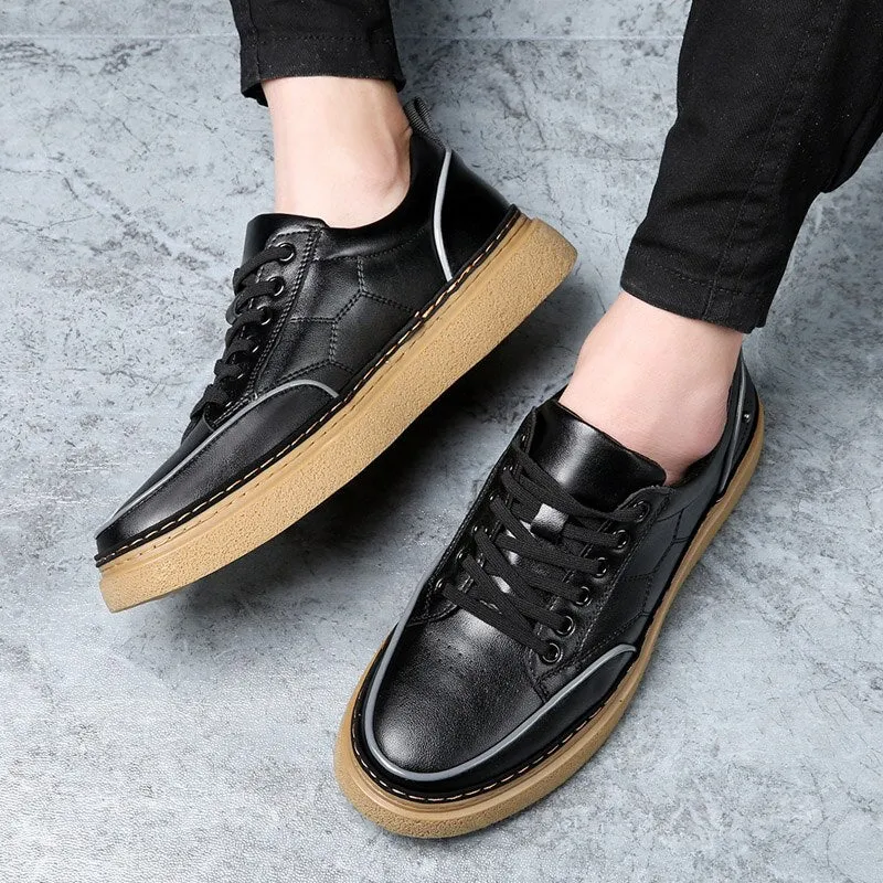 Advbridge Men's low-top Leisure Sneakers Genuine Leather Breathable Walking shoes Zapatos De Hombre High Quality Lace-up man Casual Shoes