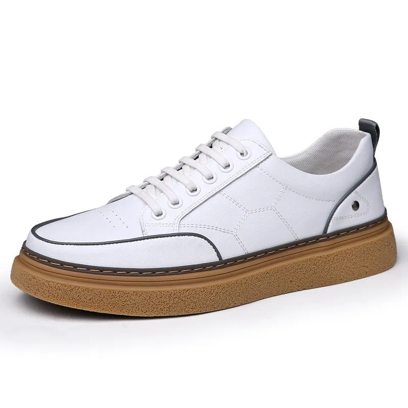 Advbridge Men's low-top Leisure Sneakers Genuine Leather Breathable Walking shoes Zapatos De Hombre High Quality Lace-up man Casual Shoes