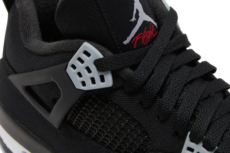 Air Jordan 4 Retro SE Black Canvas Sneakers, black