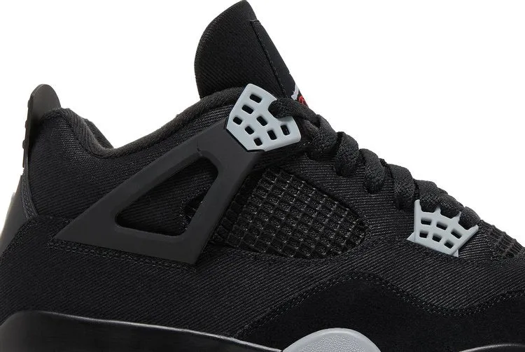 Air Jordan 4 Retro SE Black Canvas Sneakers, black