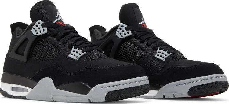 Air Jordan 4 Retro SE Black Canvas Sneakers, black