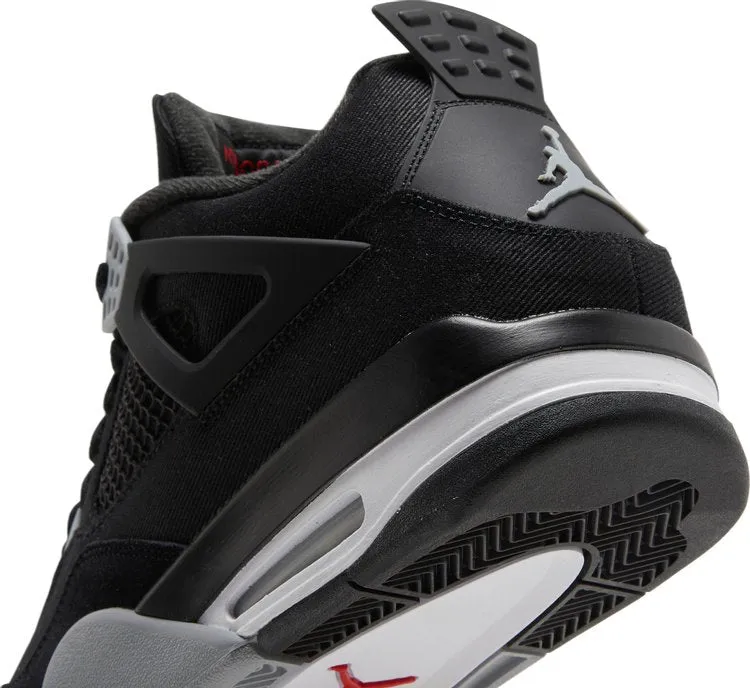 Air Jordan 4 Retro SE Black Canvas Sneakers, black