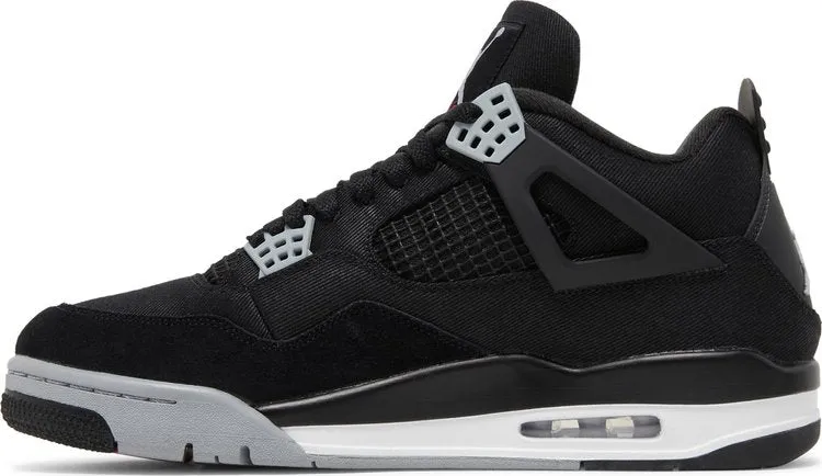 Air Jordan 4 Retro SE Black Canvas Sneakers, black