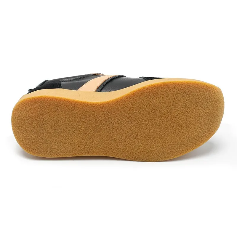 Army Trainer Leather Low-top Sneakers for Women Color Blocking with Stripe  in 5 Colors