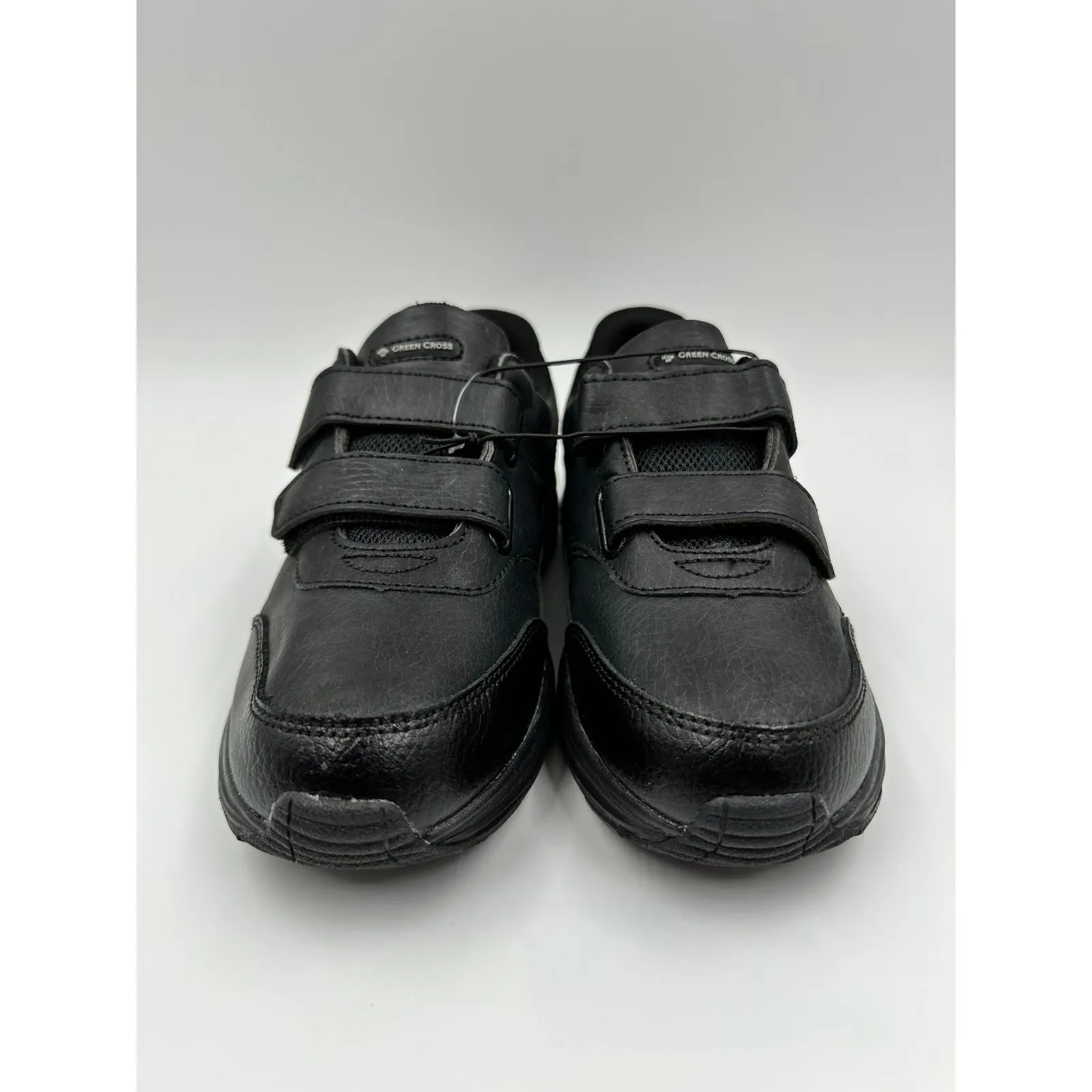Big Kid Size 2, All Black Sneakers, with Straps and a Black Outsole