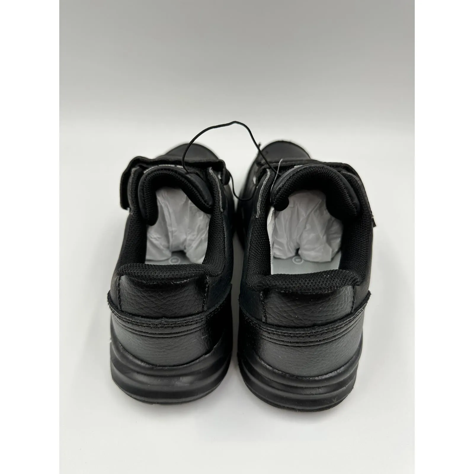 Big Kid Size 2, All Black Sneakers, with Straps and a Black Outsole