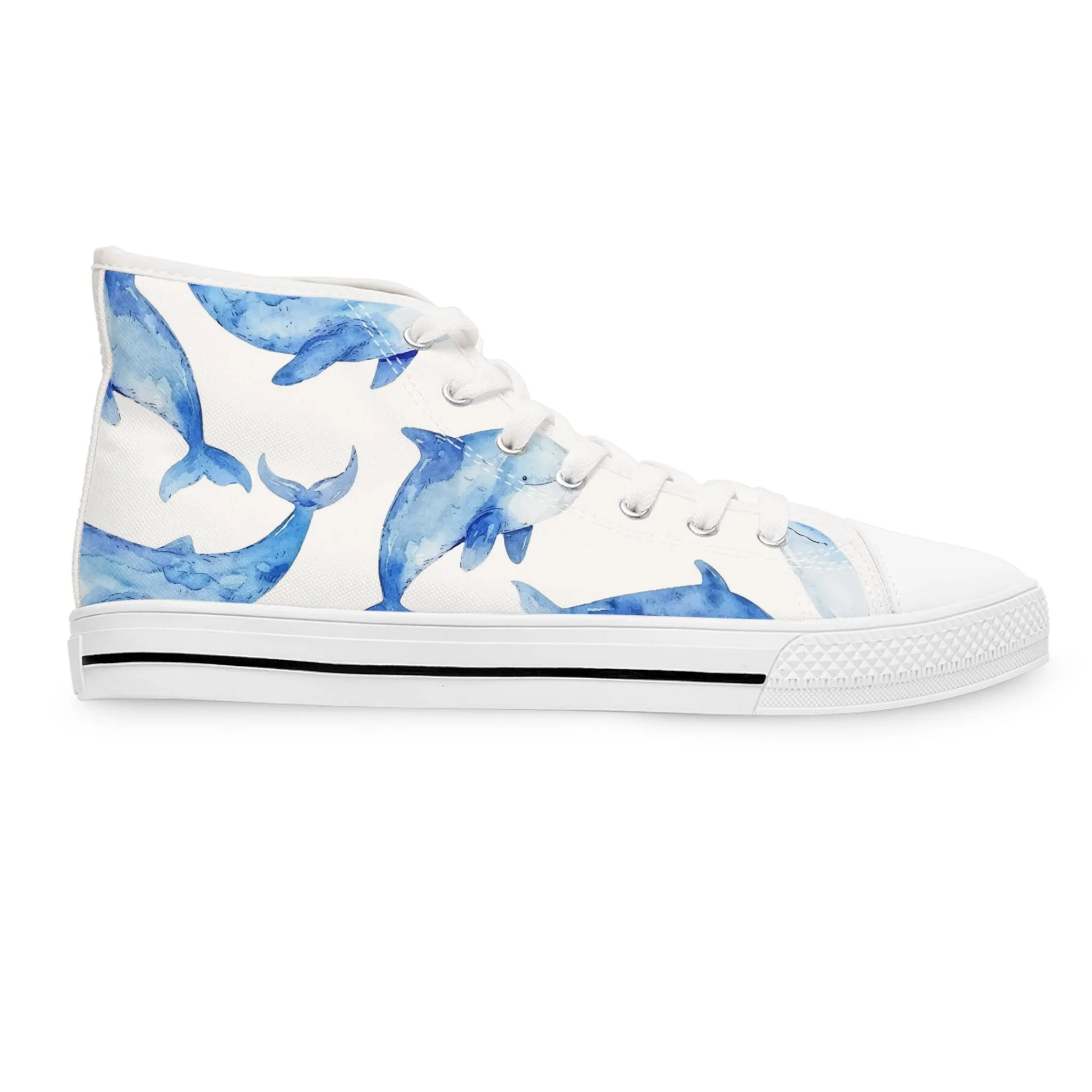 Big Whales Women's High Top Sneakers