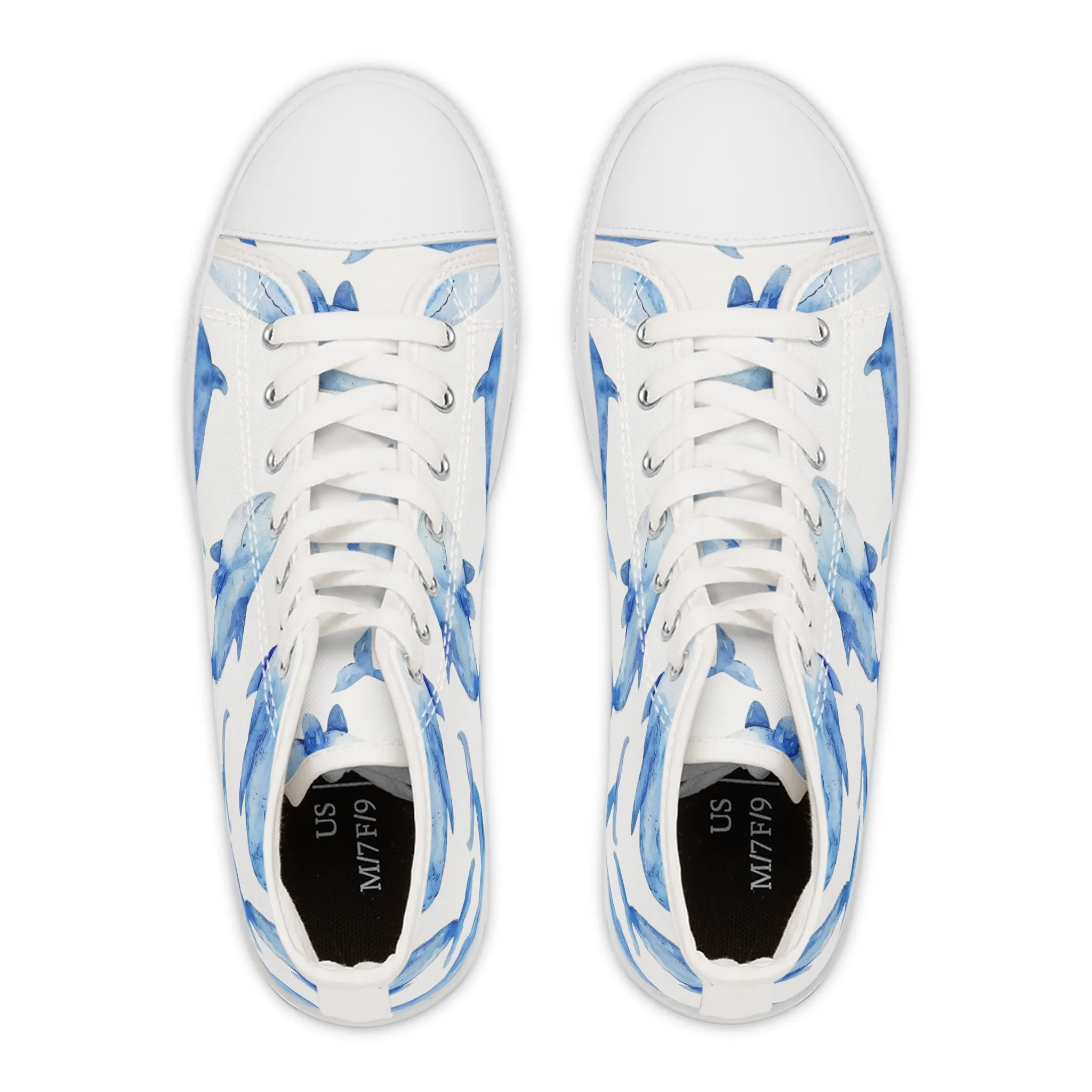Big Whales Women's High Top Sneakers