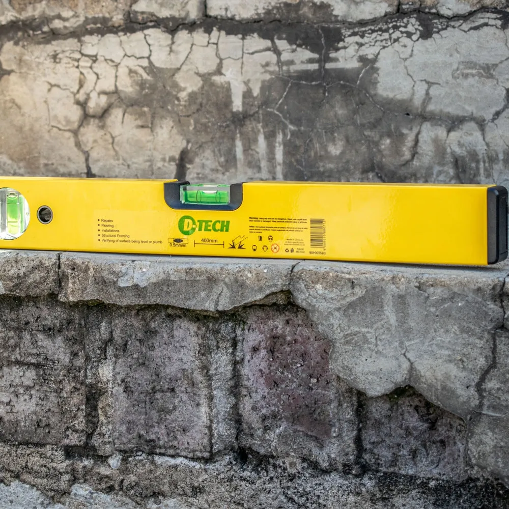D-Tech Spirit Level Box 600mm X 1.4mm 2 X Vial 0.5mm Accur. Alum. DTSl0060B