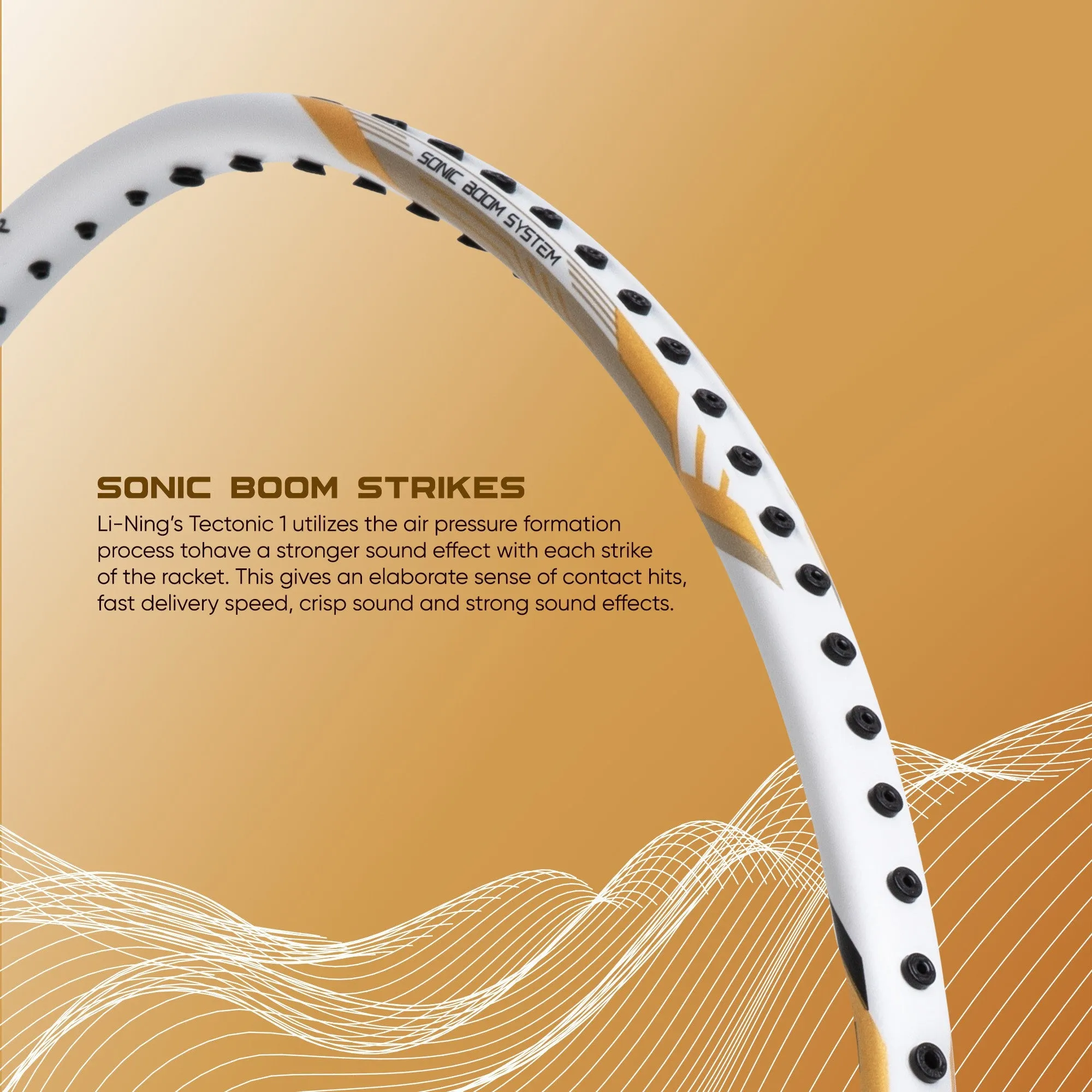 Li-Ning Tectonic 1S Strung Badminton Racquet (Yellow / White)