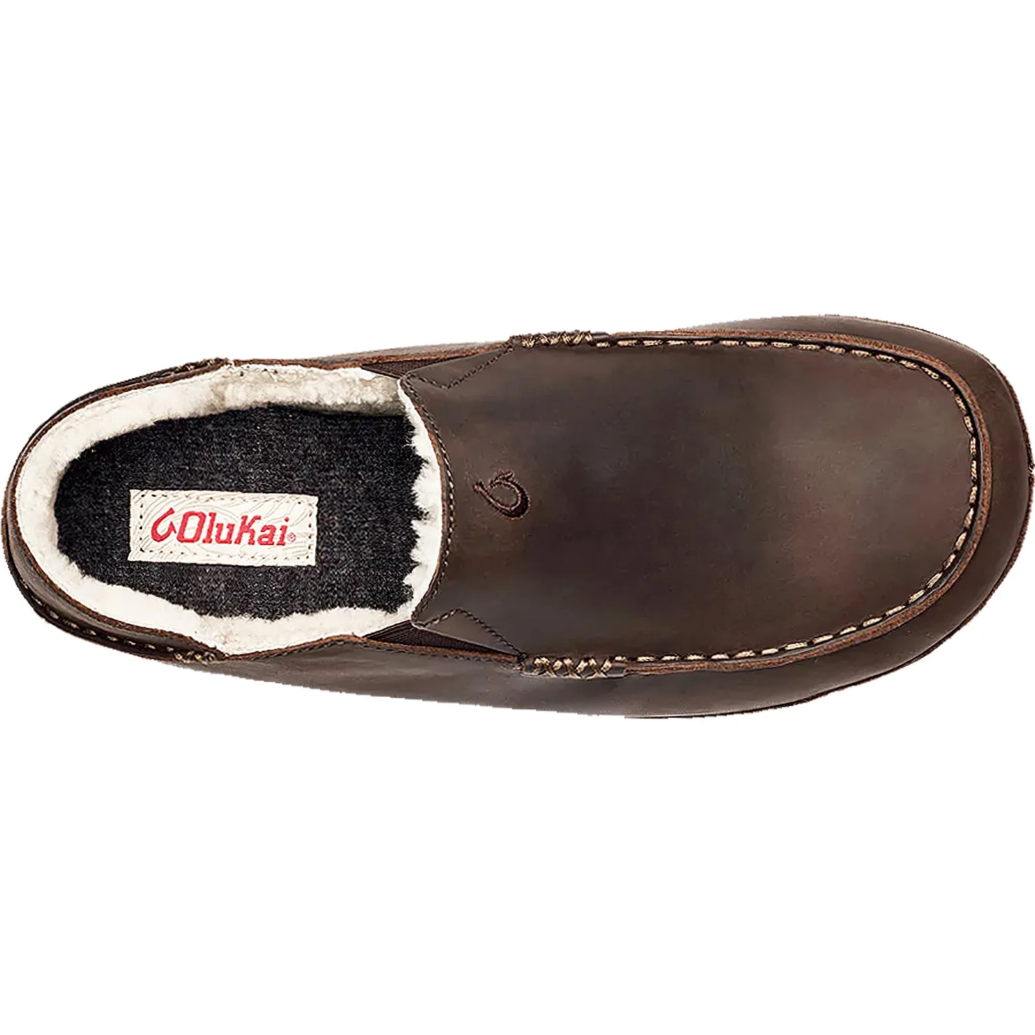 Men's OluKai Moloa Slipper Dark Wood Nubuck
