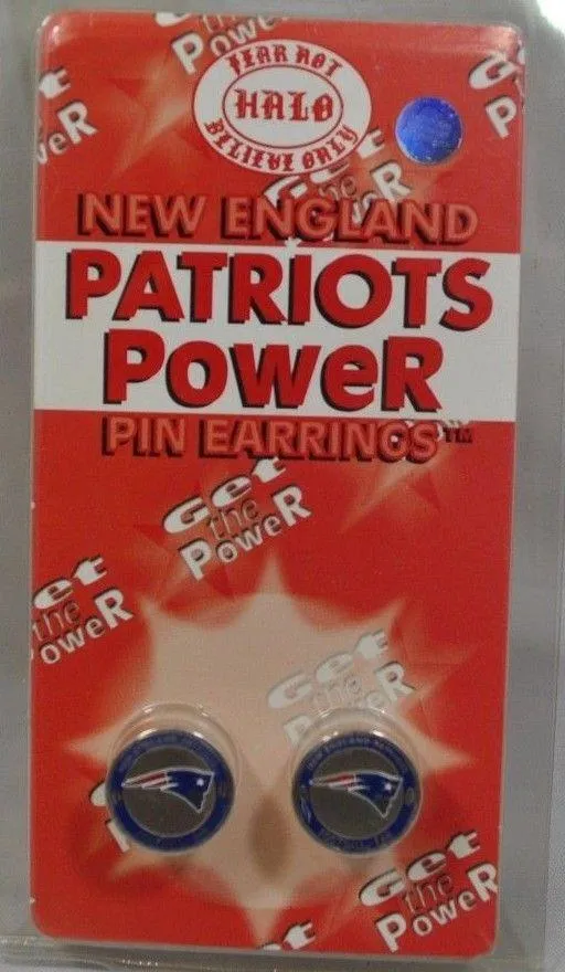 New England Patriots Halo Sports Inc. Womens Power Pin Circular Stud Earrings