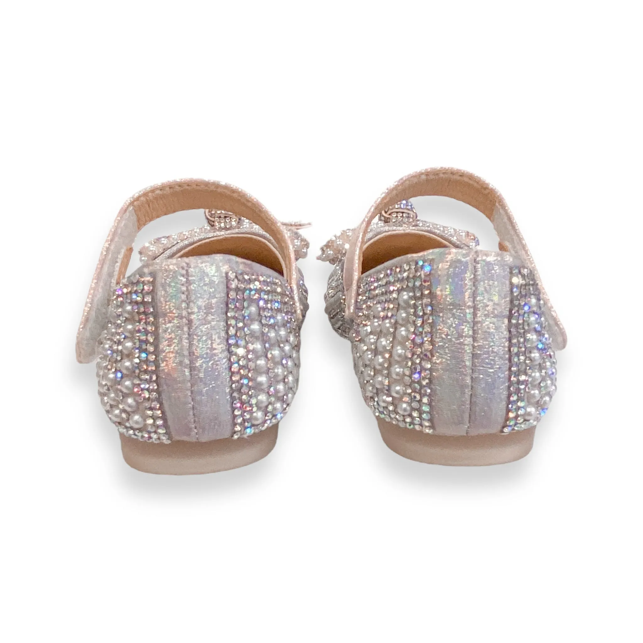 Pearl & Rhinestone Flat Shoes - Pink