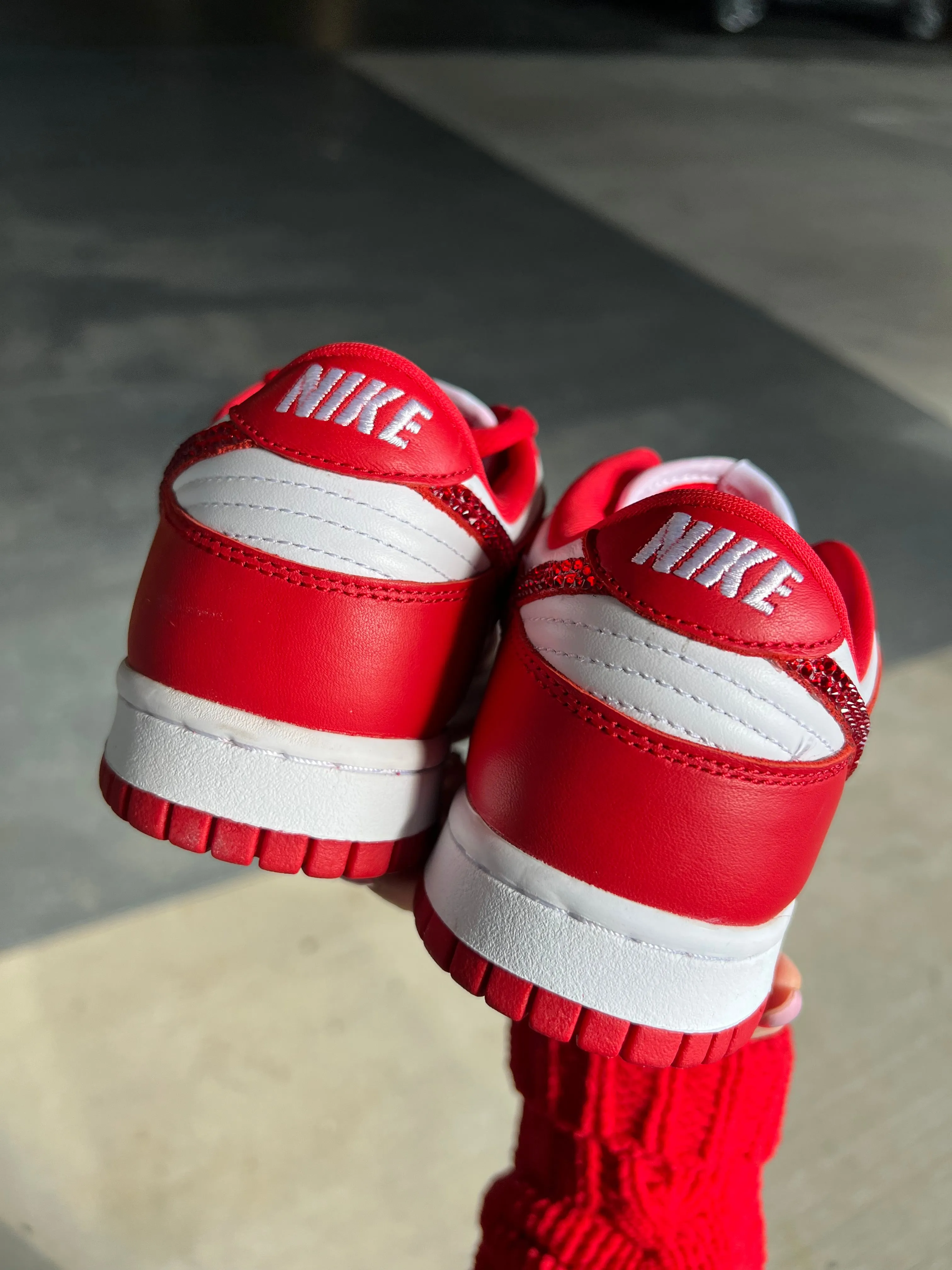 Rare Red Swarovski Womens Nike Dunk Shoes