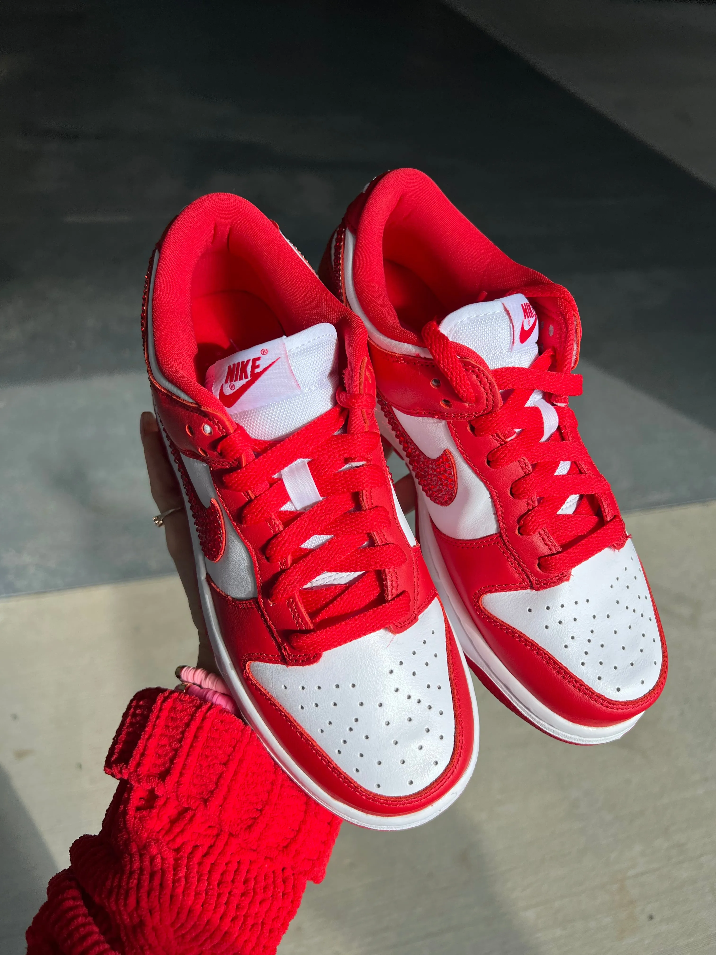 Rare Red Swarovski Womens Nike Dunk Shoes