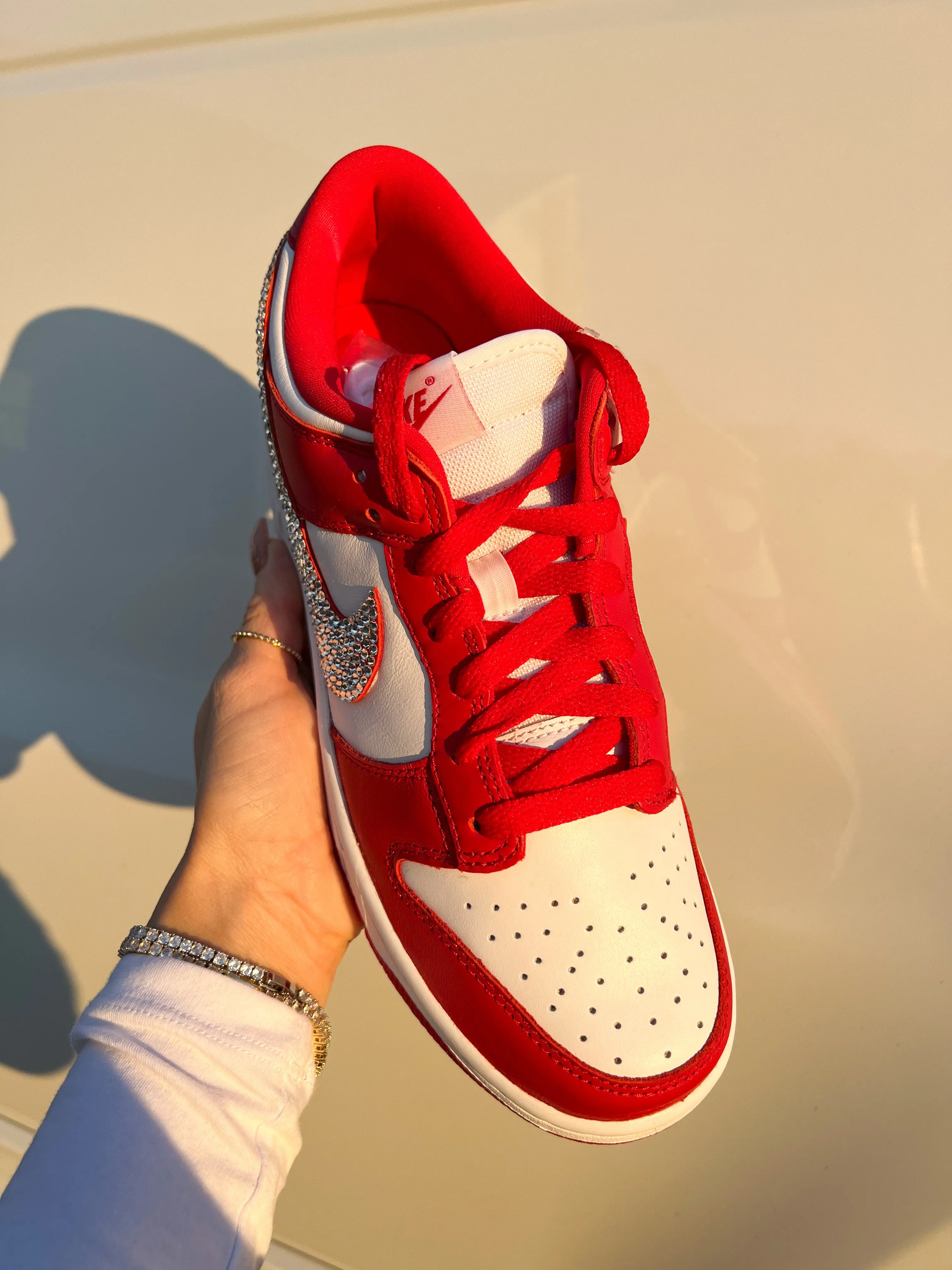 Rare Red Swarovski Womens Nike Dunk Shoes