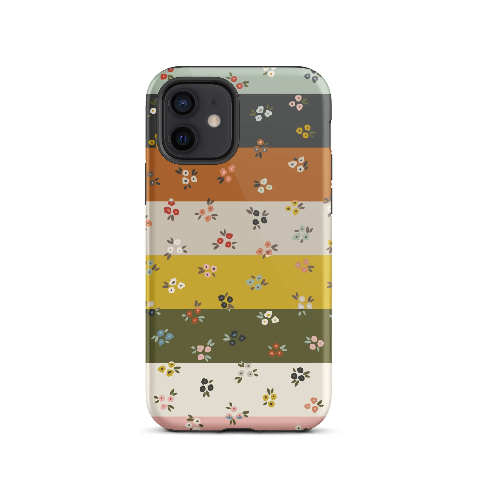 Striped Ditsy Floral Dual Layer iPhone case