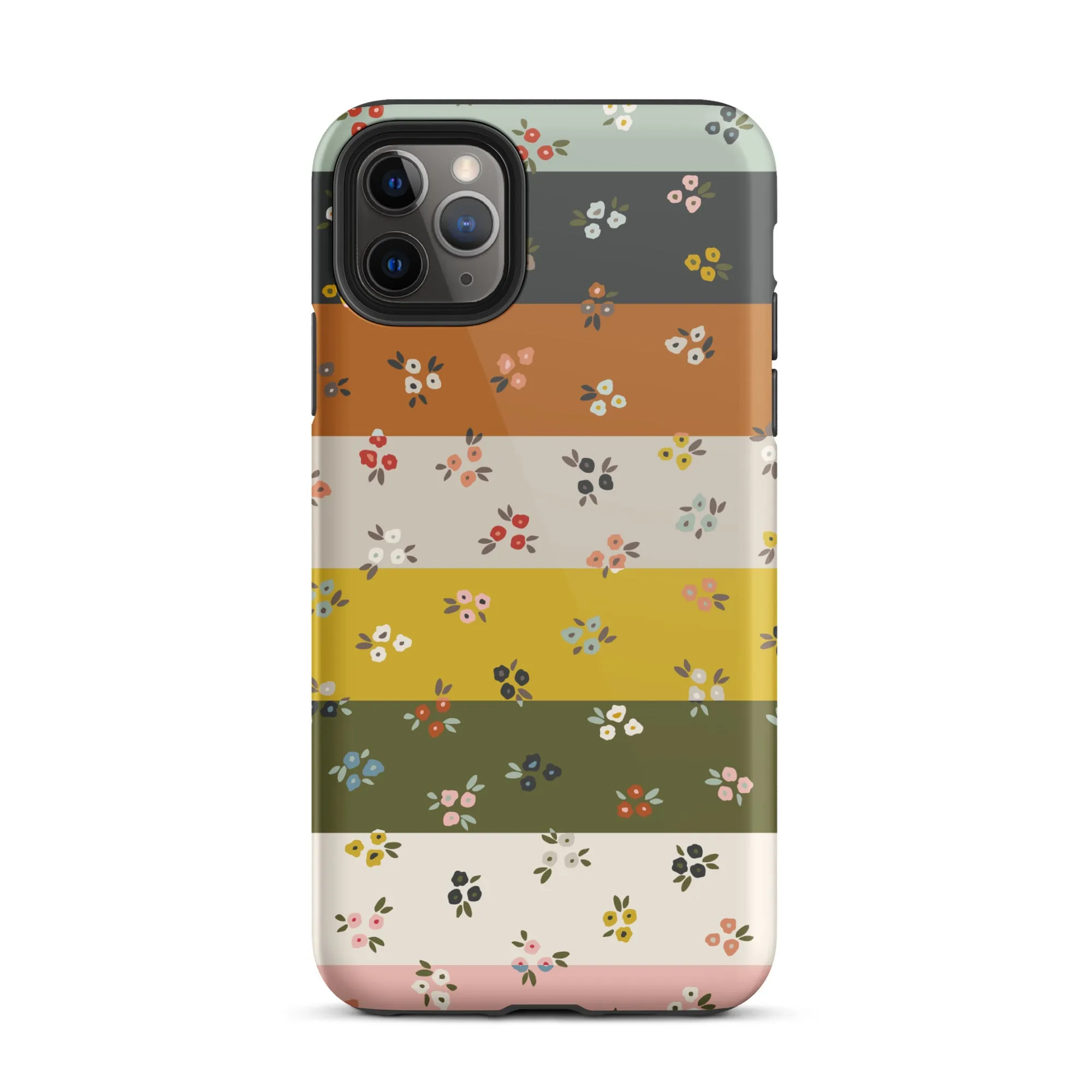 Striped Ditsy Floral Dual Layer iPhone case