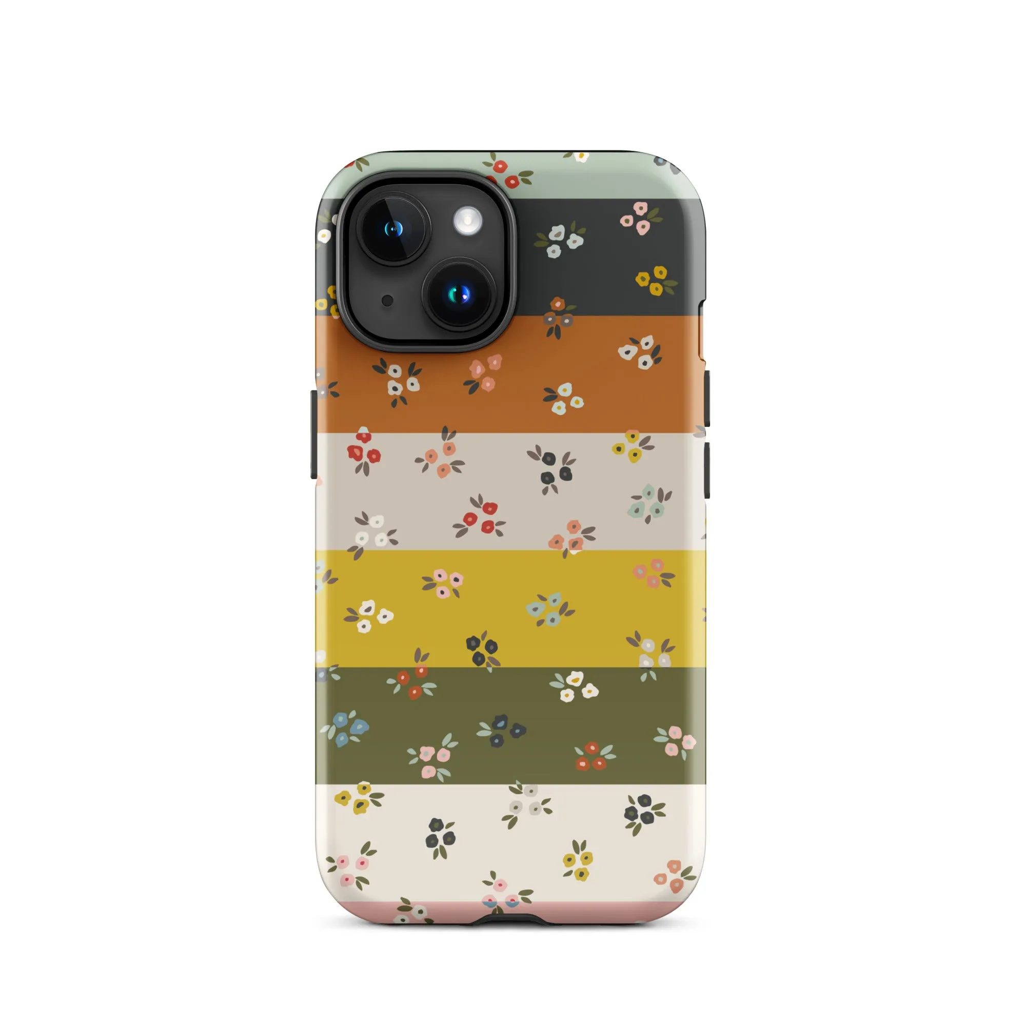 Striped Ditsy Floral Dual Layer iPhone case