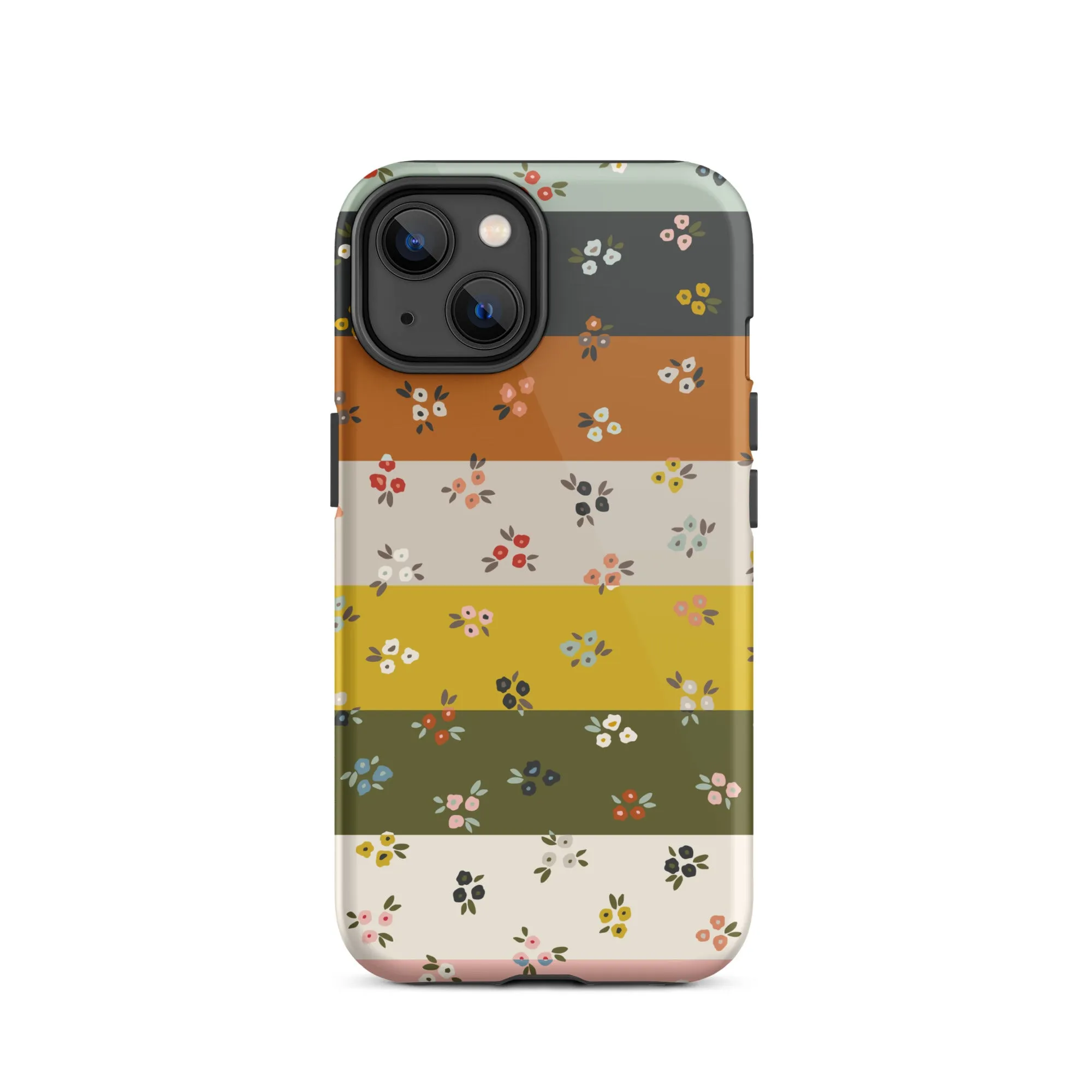 Striped Ditsy Floral Dual Layer iPhone case
