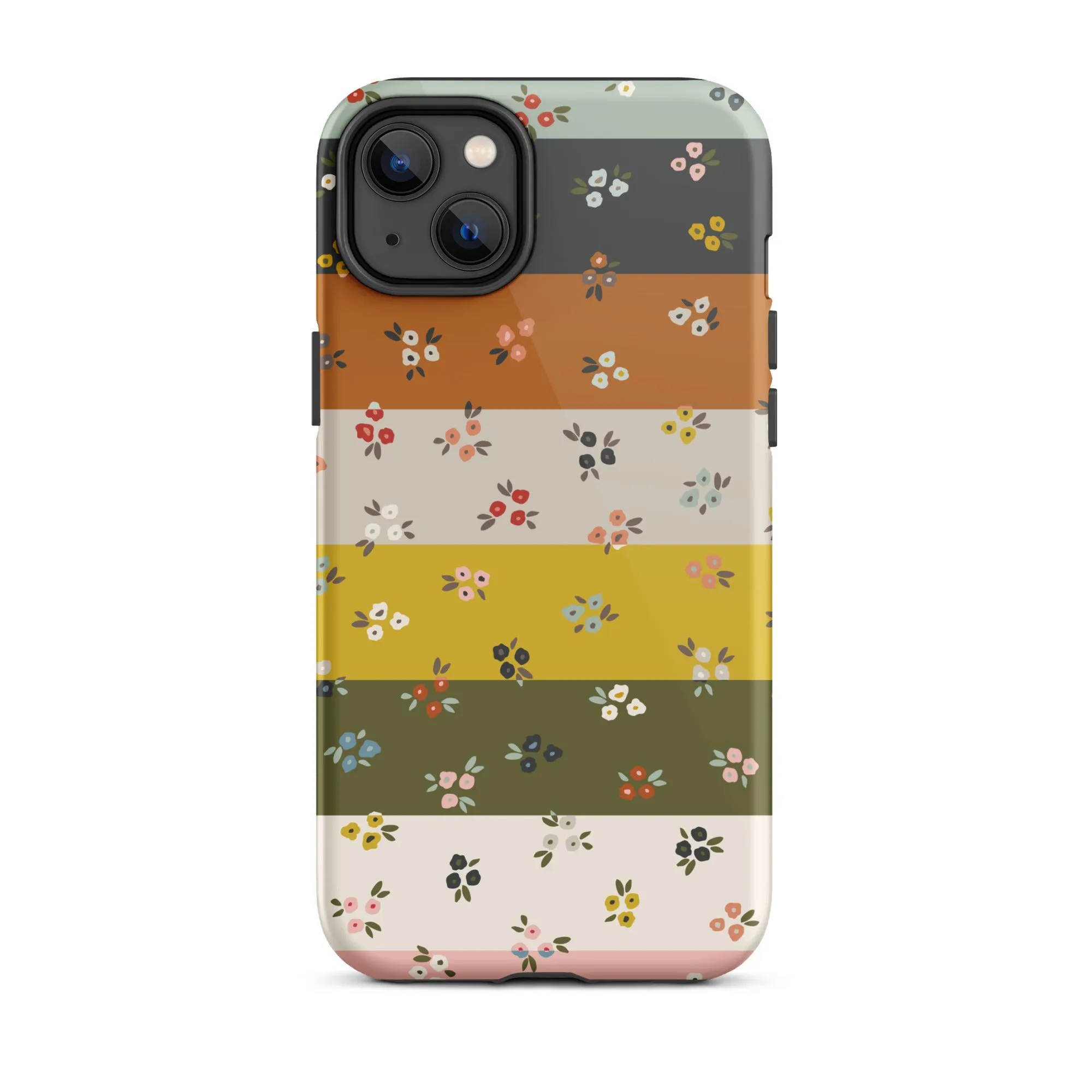 Striped Ditsy Floral Dual Layer iPhone case