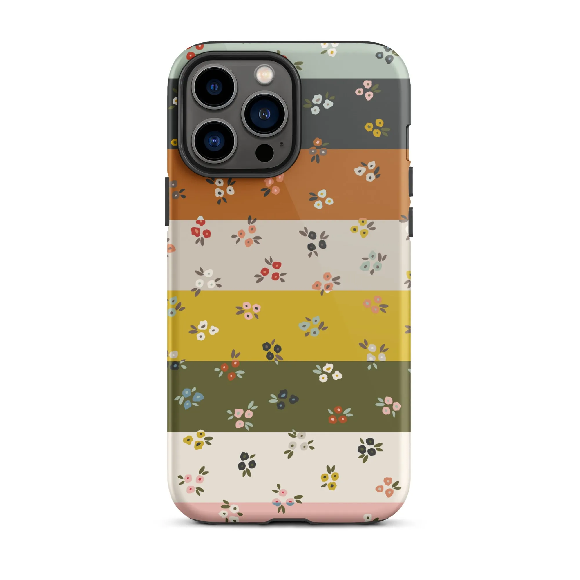 Striped Ditsy Floral Dual Layer iPhone case