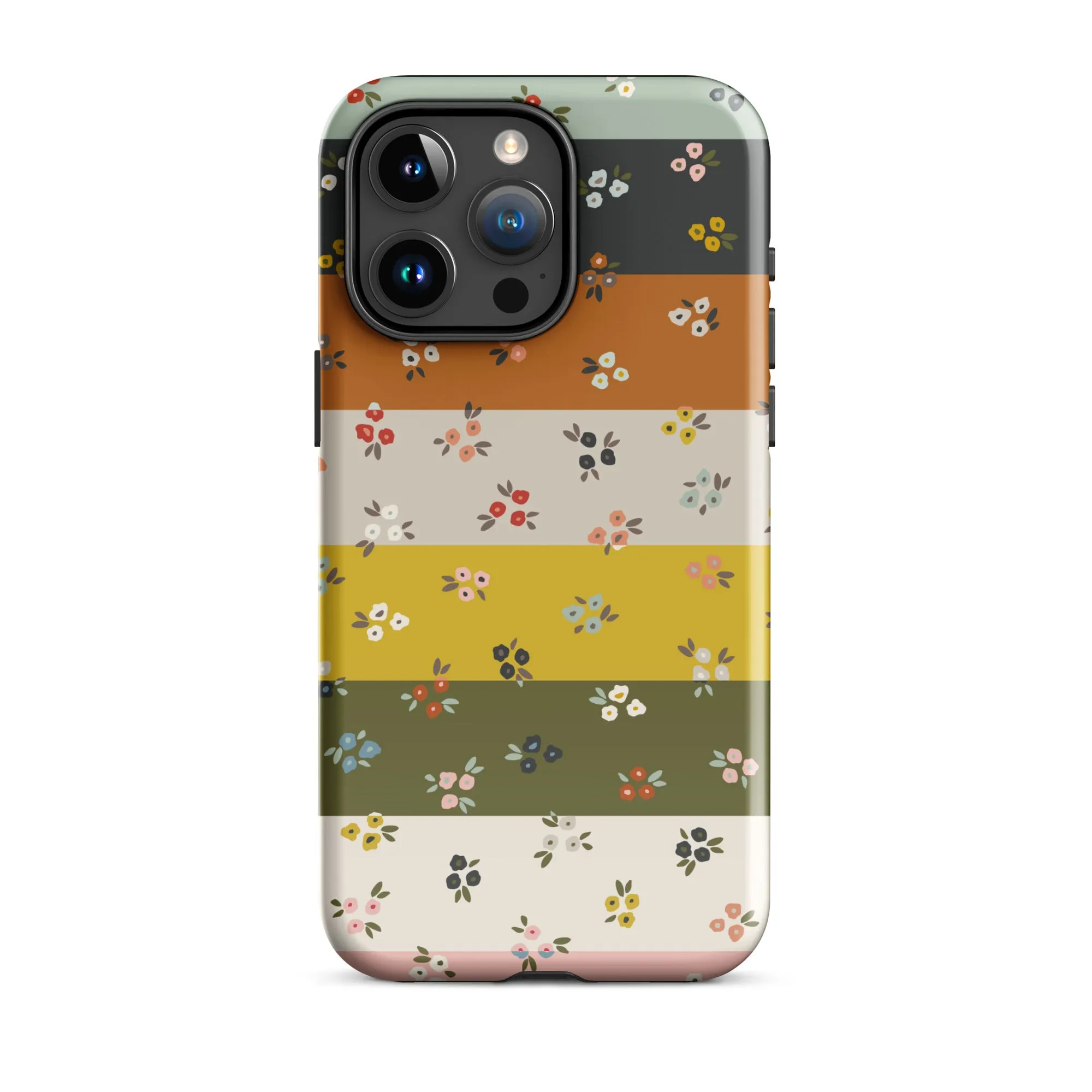 Striped Ditsy Floral Dual Layer iPhone case