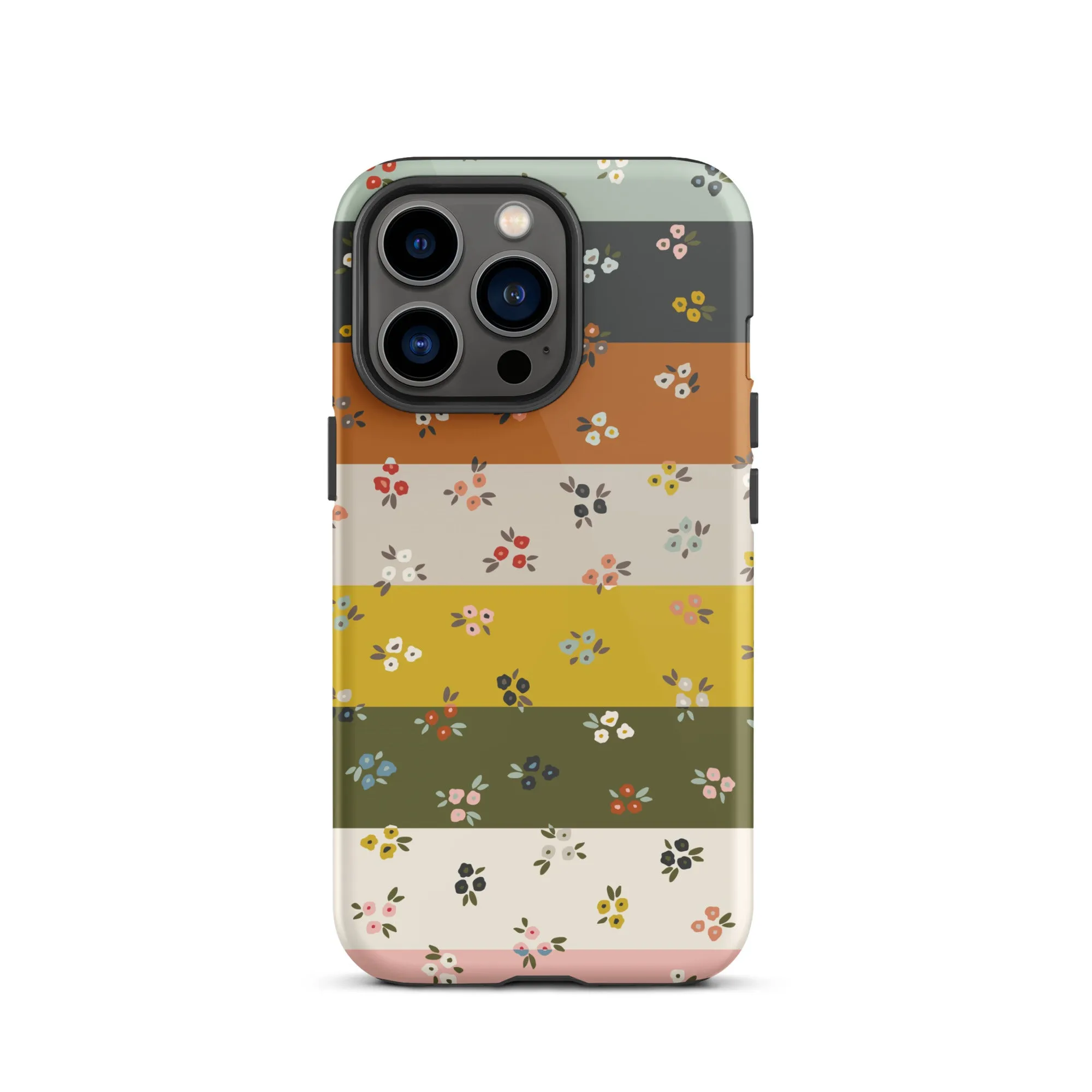 Striped Ditsy Floral Dual Layer iPhone case