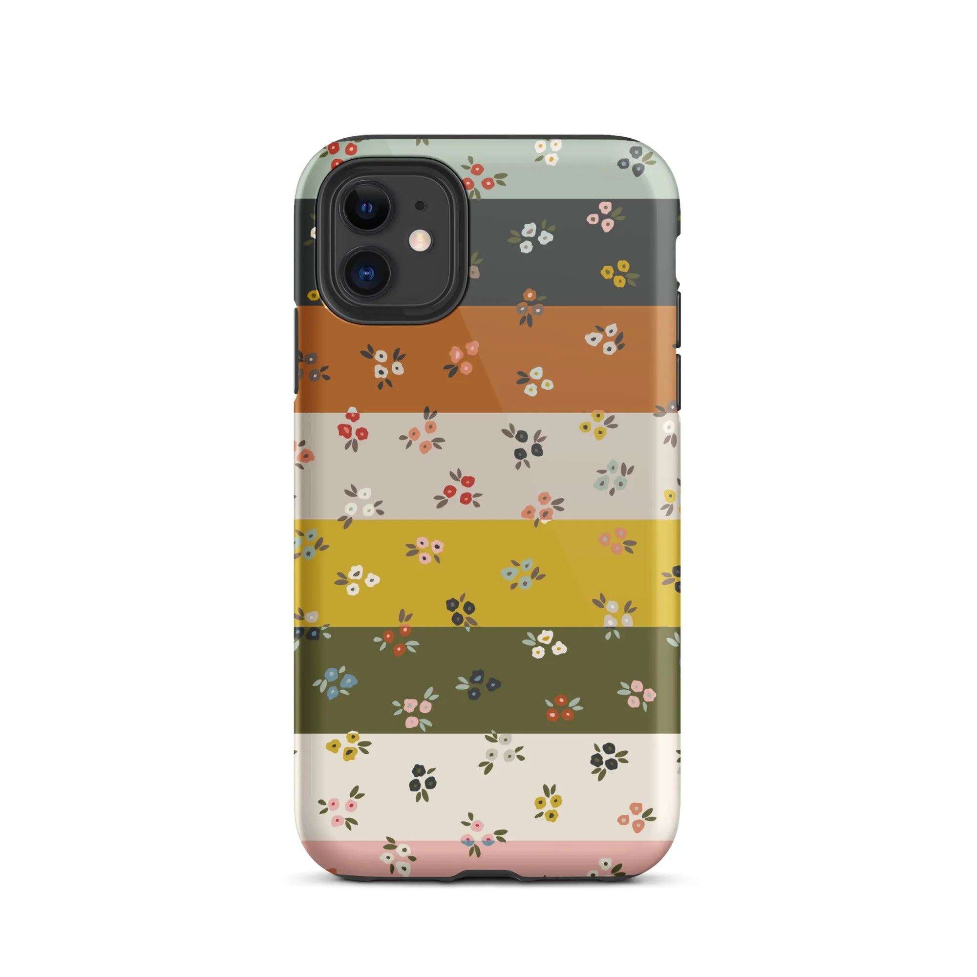Striped Ditsy Floral Dual Layer iPhone case