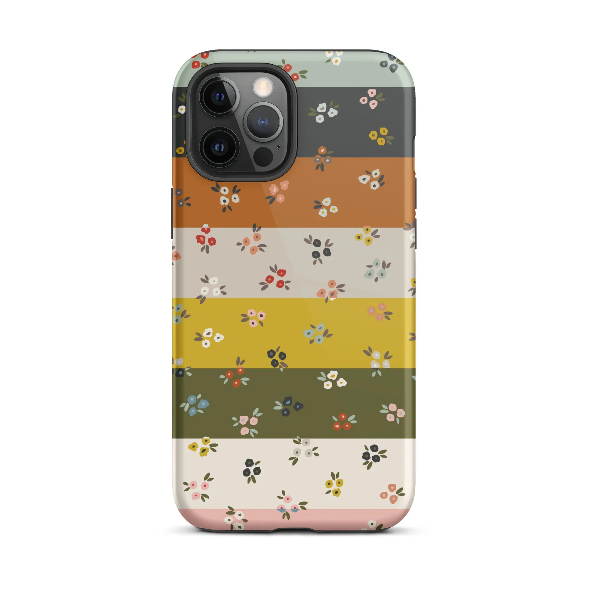 Striped Ditsy Floral Dual Layer iPhone case