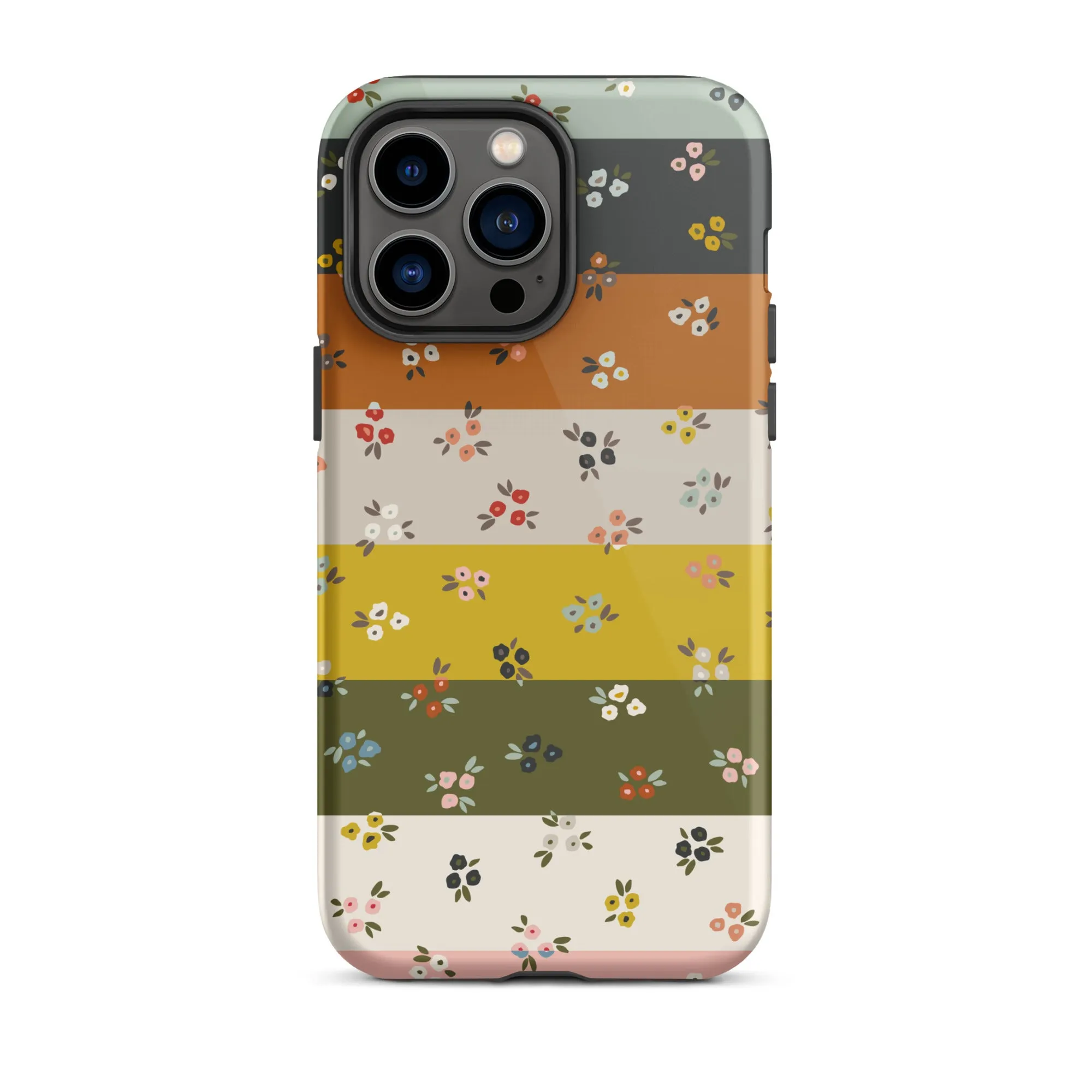 Striped Ditsy Floral Dual Layer iPhone case