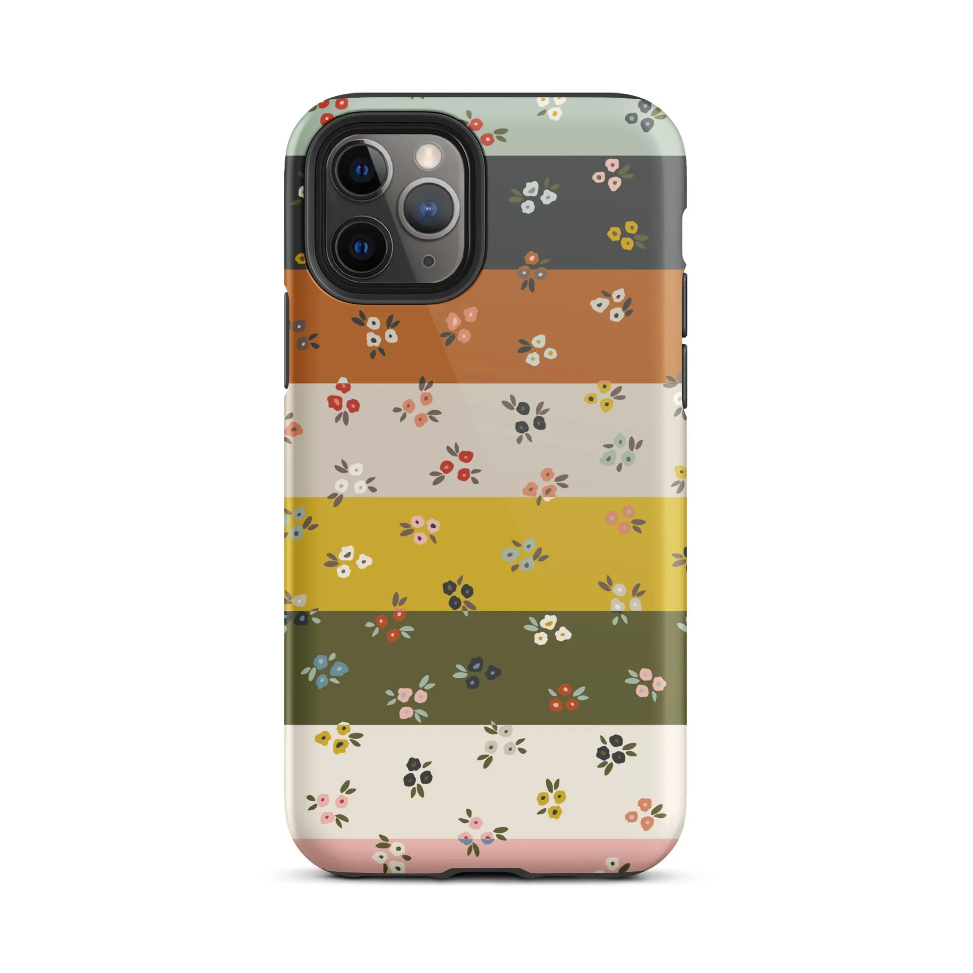 Striped Ditsy Floral Dual Layer iPhone case