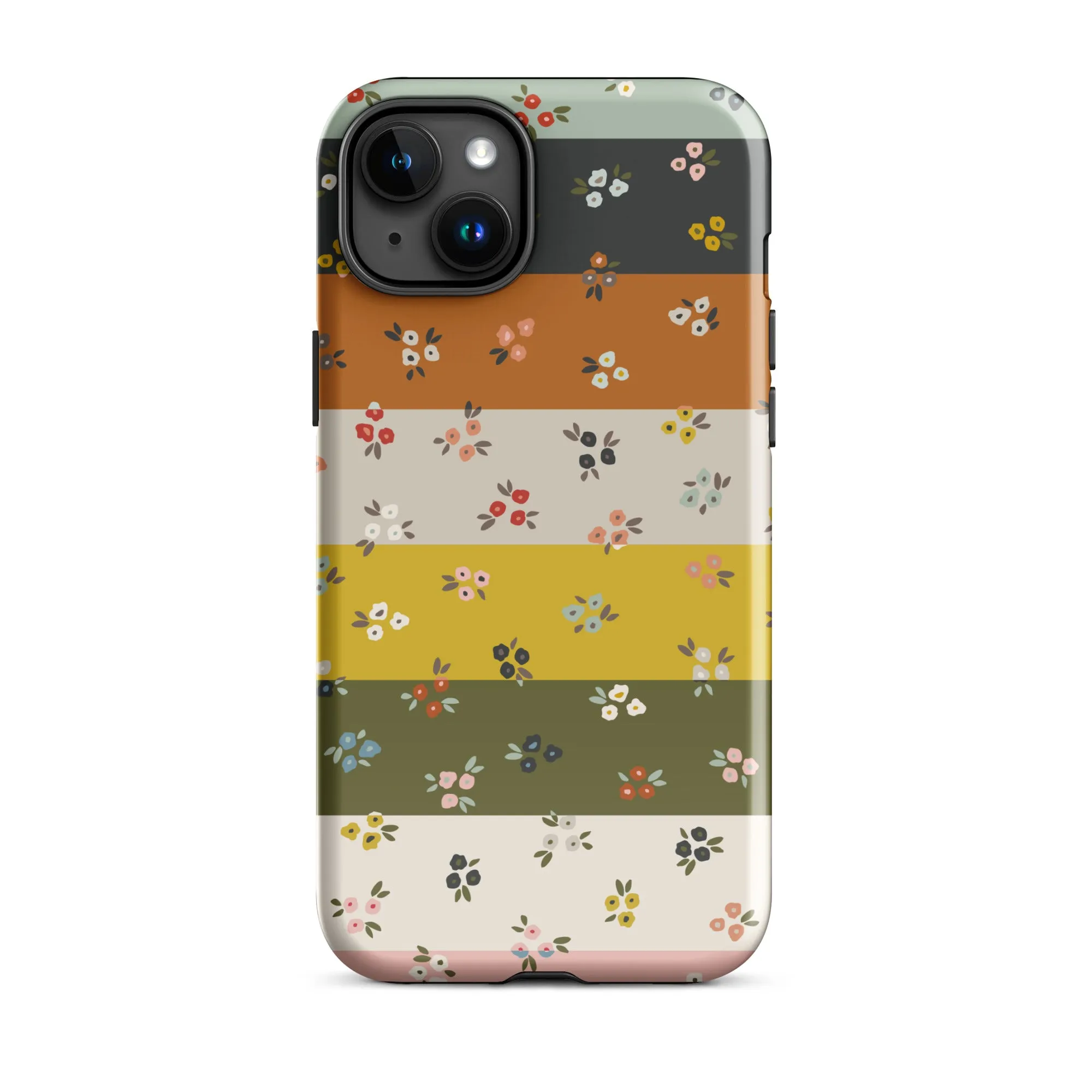 Striped Ditsy Floral Dual Layer iPhone case