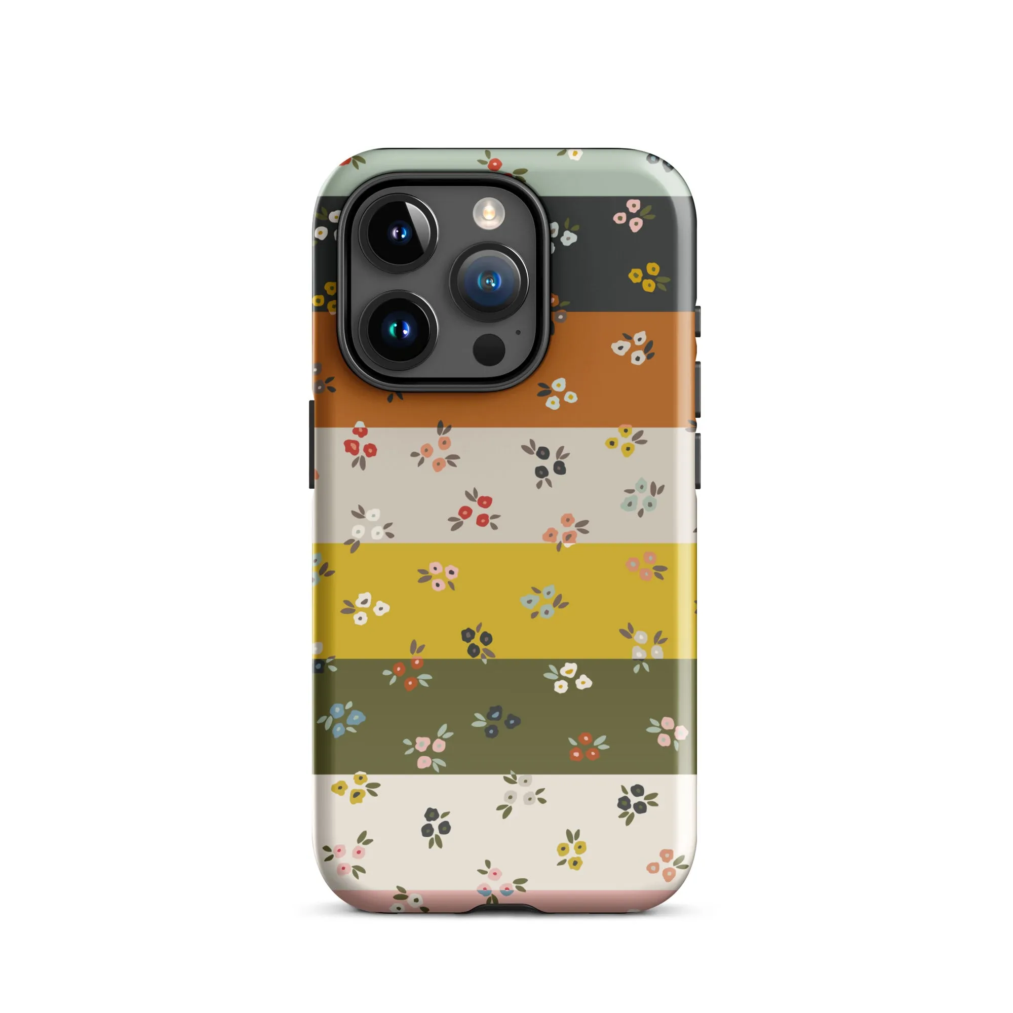 Striped Ditsy Floral Dual Layer iPhone case