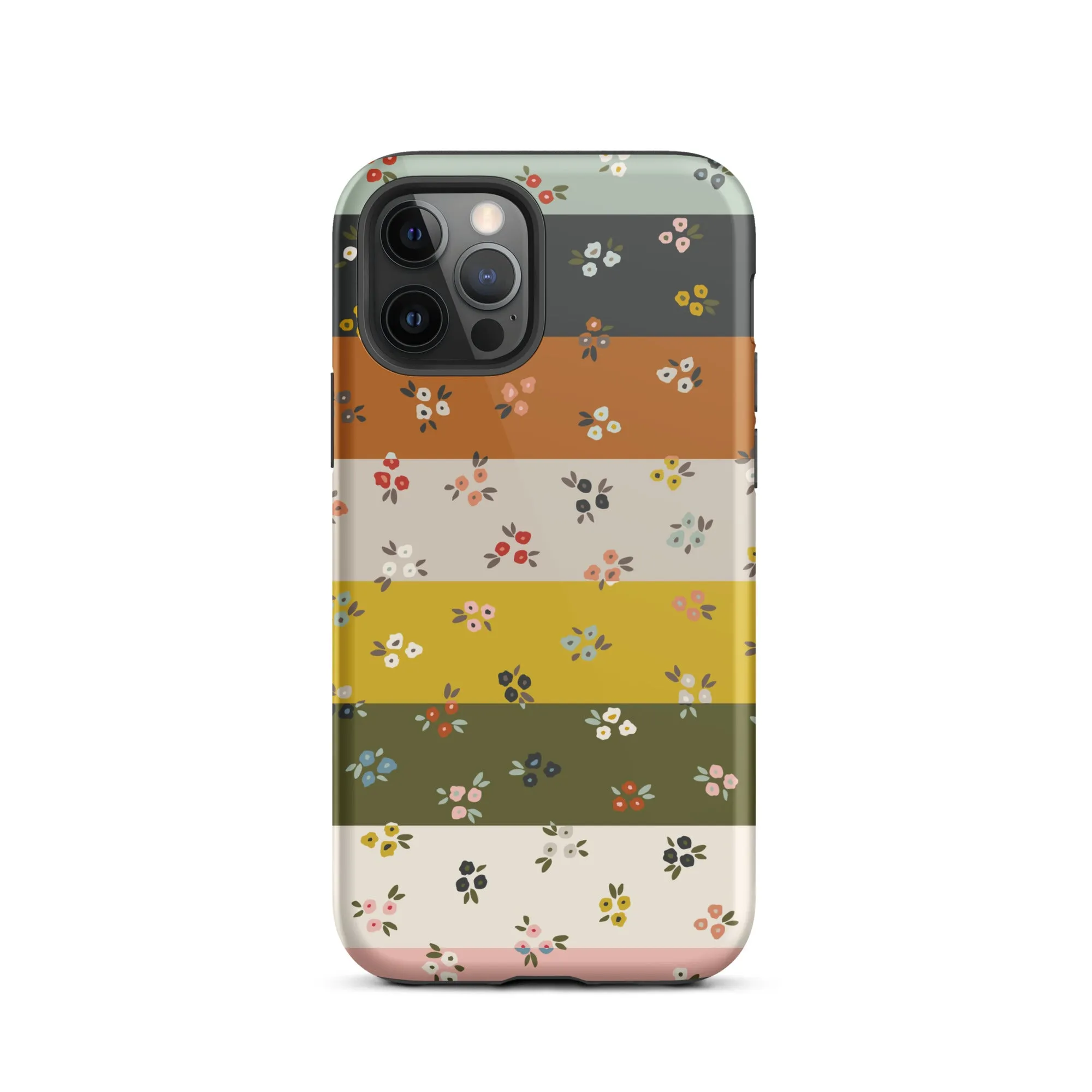 Striped Ditsy Floral Dual Layer iPhone case