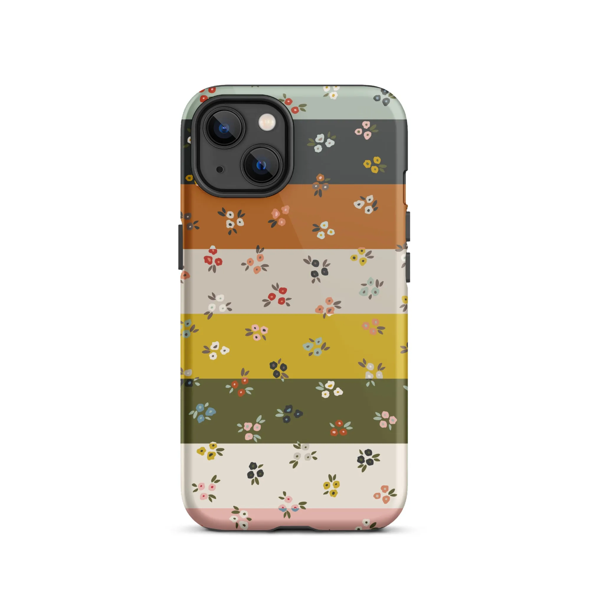 Striped Ditsy Floral Dual Layer iPhone case