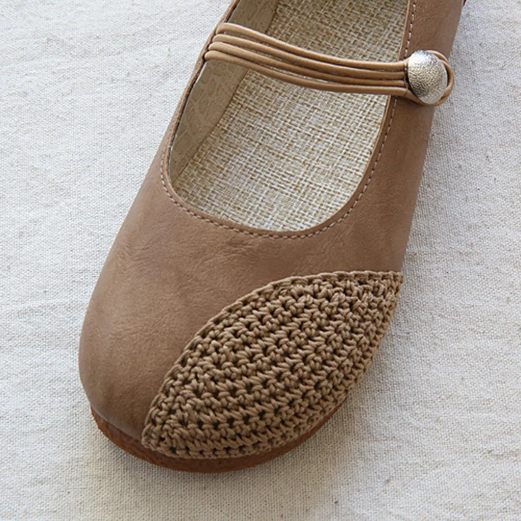Summer Comfortable Linen Strap Retro Flats