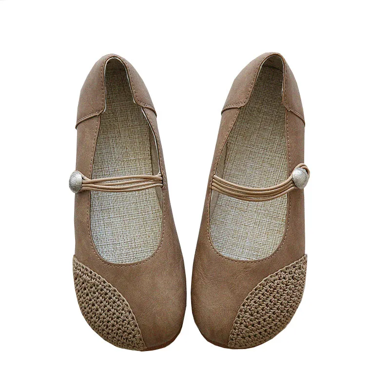 Summer Comfortable Linen Strap Retro Flats