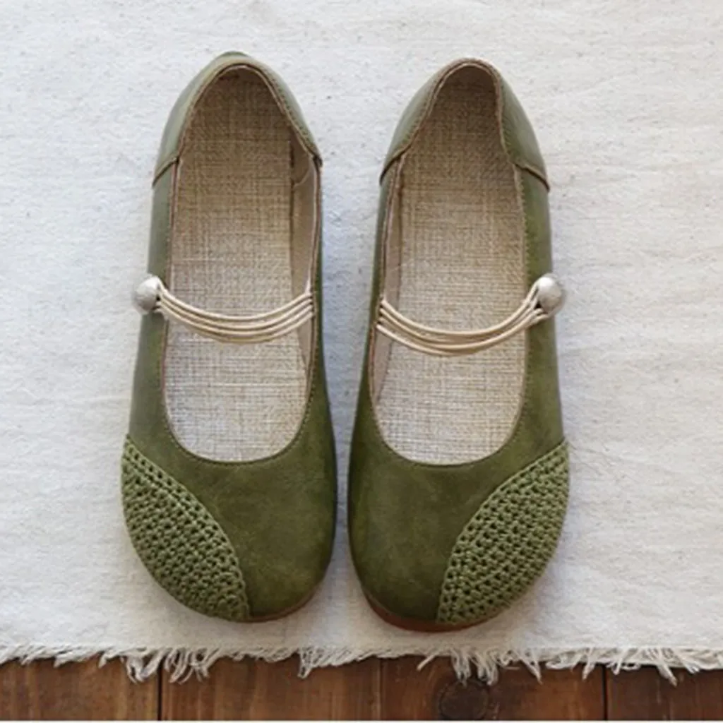Summer Comfortable Linen Strap Retro Flats