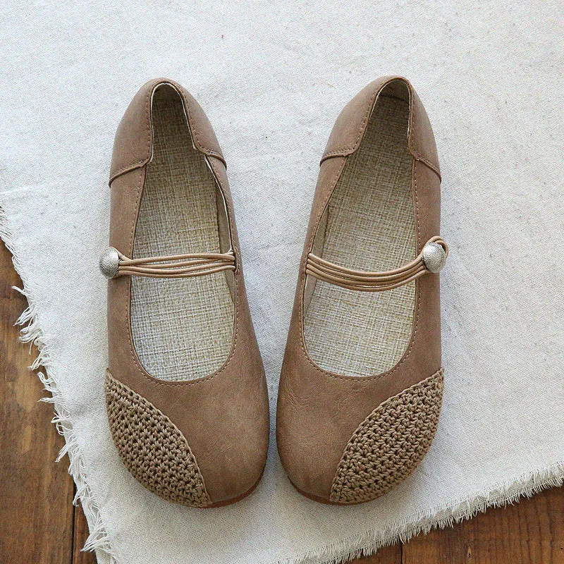 Summer Comfortable Linen Strap Retro Flats